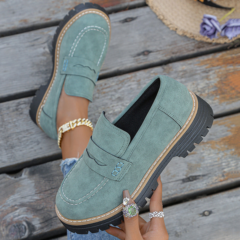 Suède loafers met plateauzool Bromley