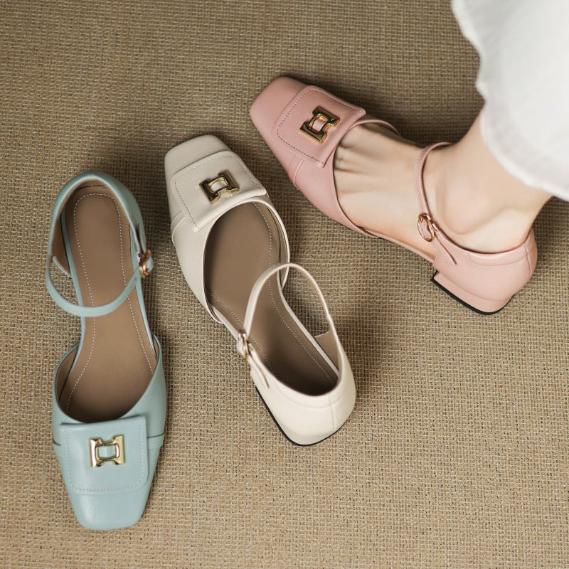 Leren mary janes Hartley Buckled