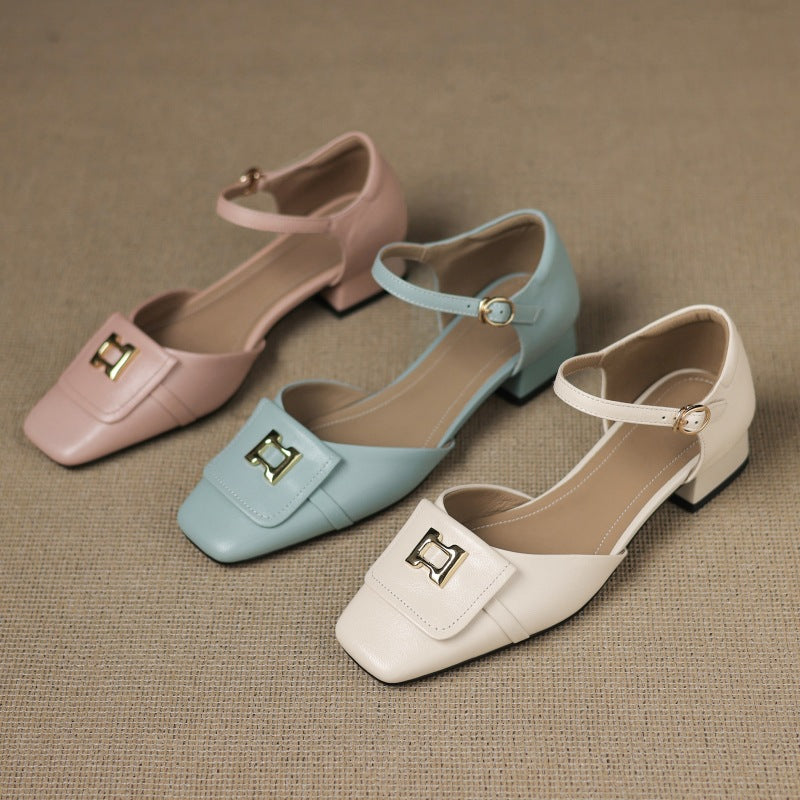 Leren mary janes Hartley Buckled