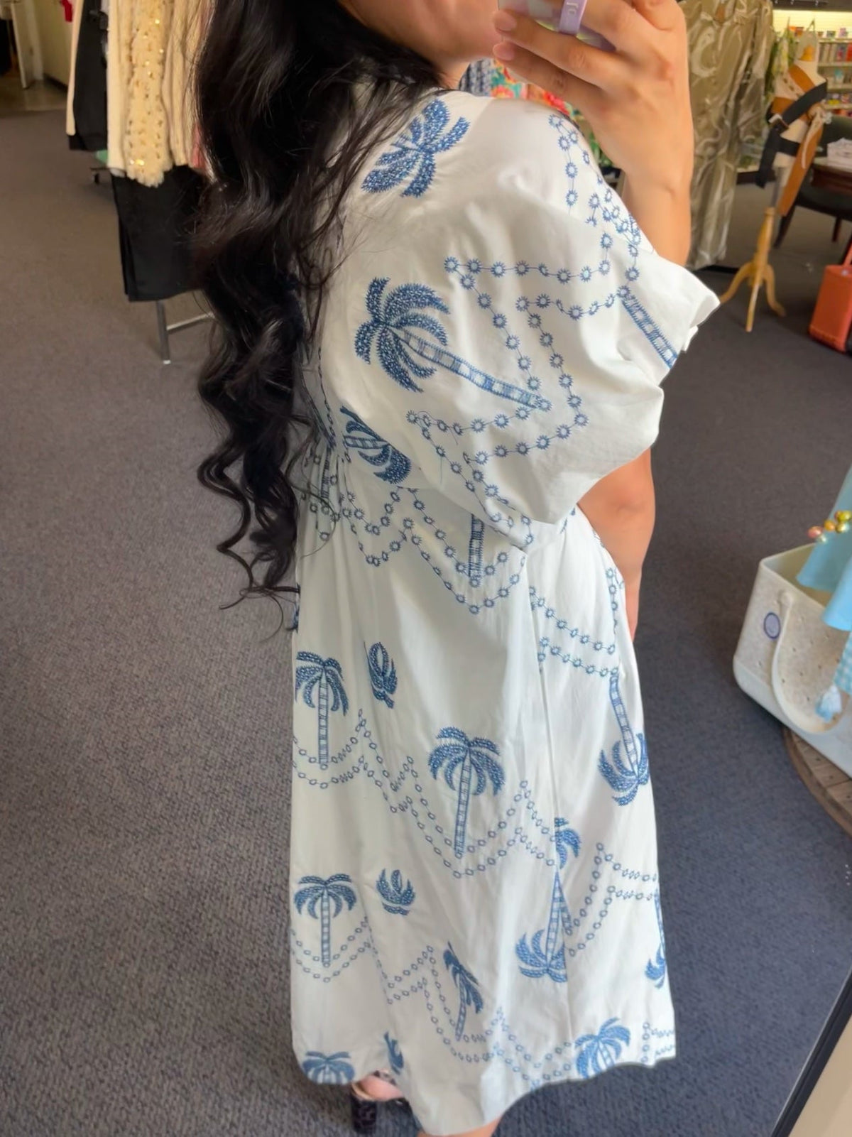 Midi-jurk met print Palm Tree