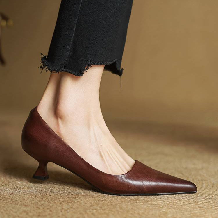 Leren schoenen met hak Hartley