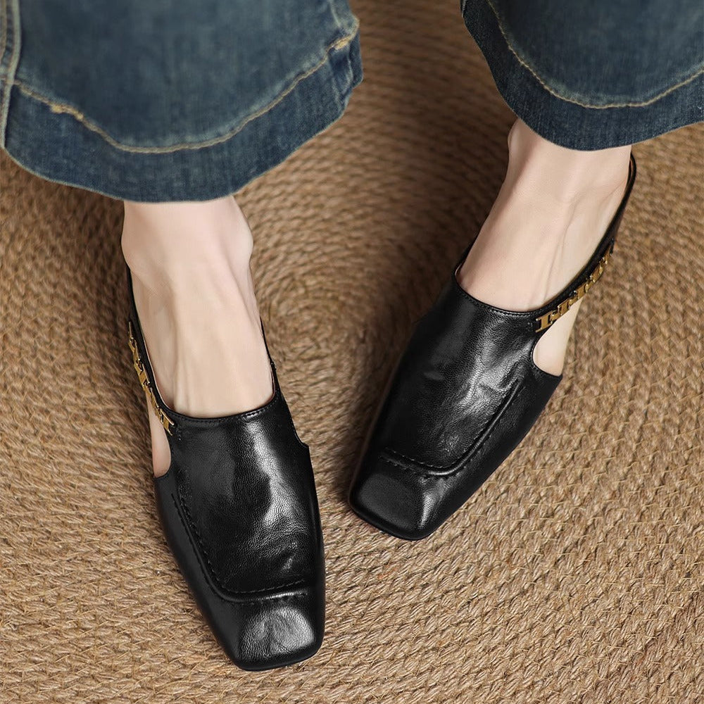 Leren mules Hattie