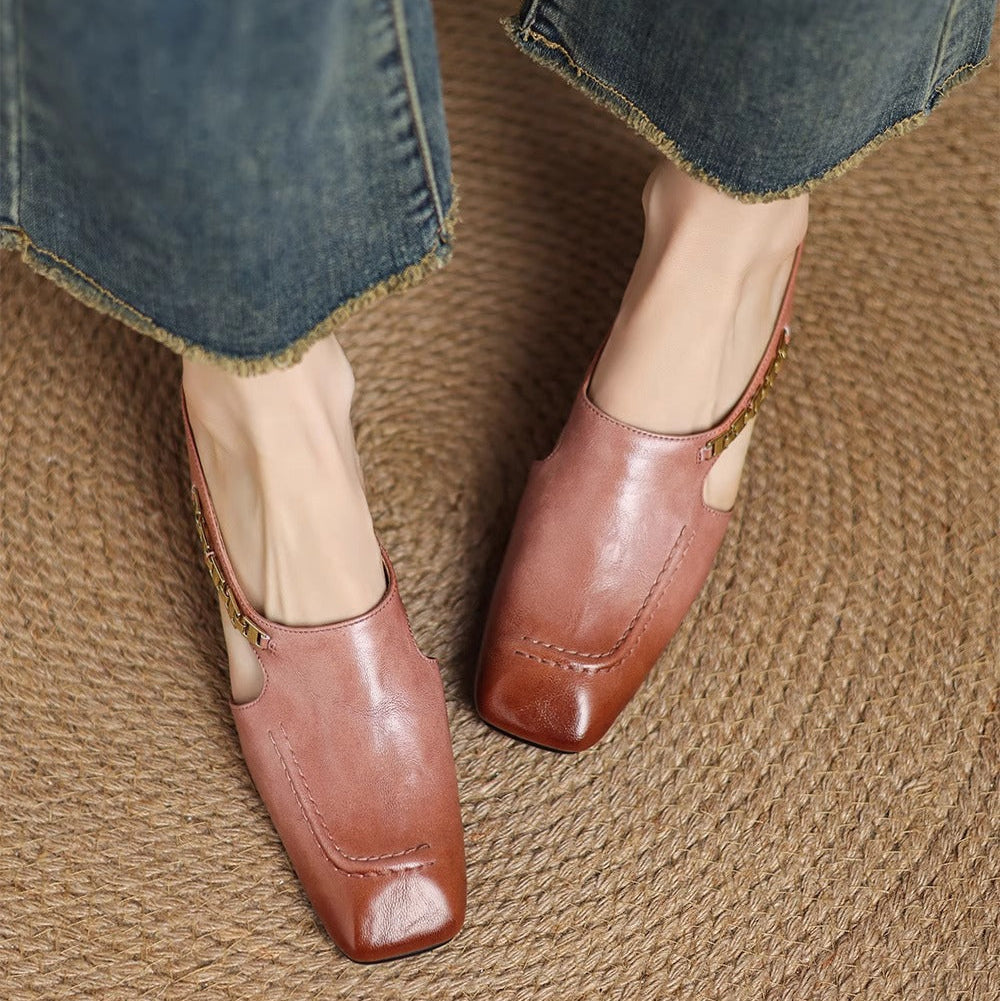 Leren mules Hattie