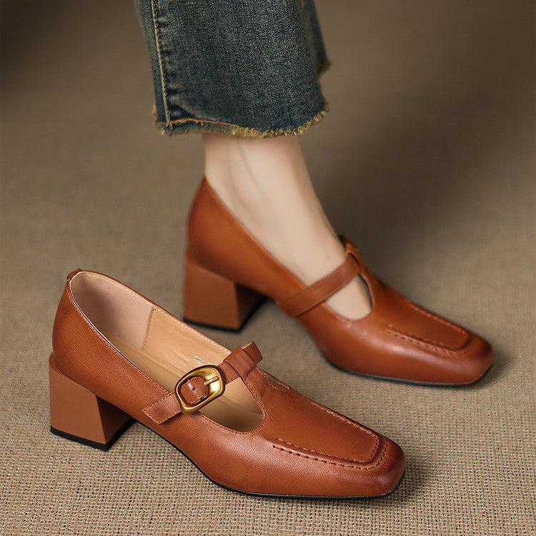 Leren schoenen met hak Marlowe