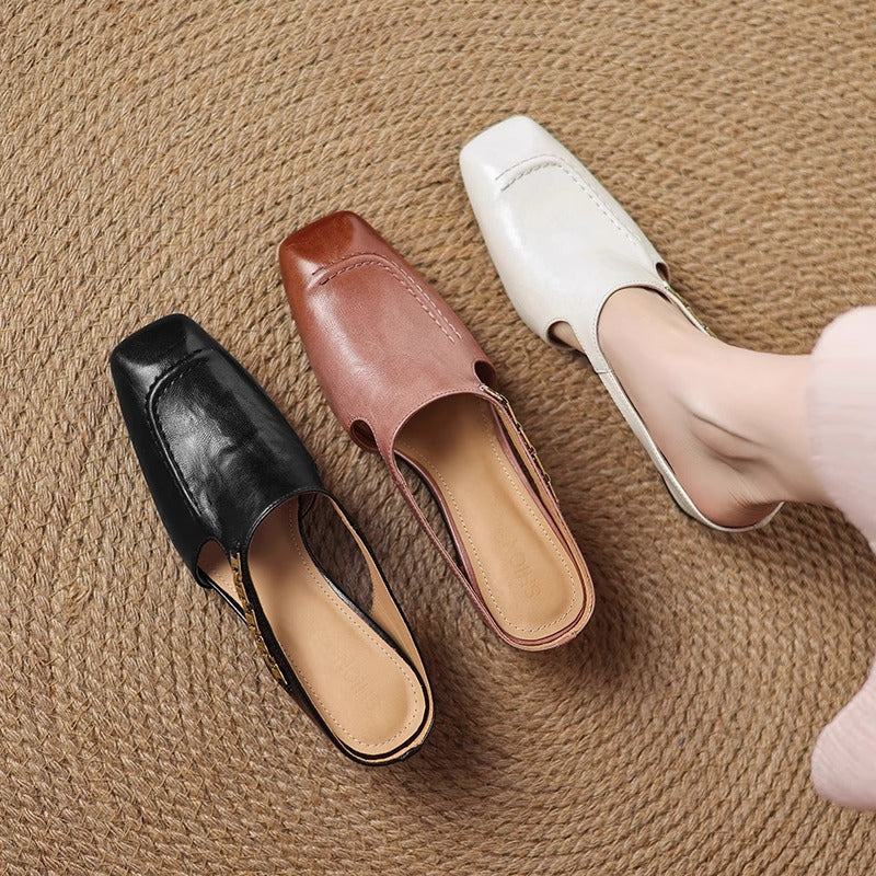 Leren mules Hattie