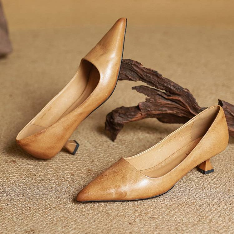 Leren schoenen met hak Noah Sculpted