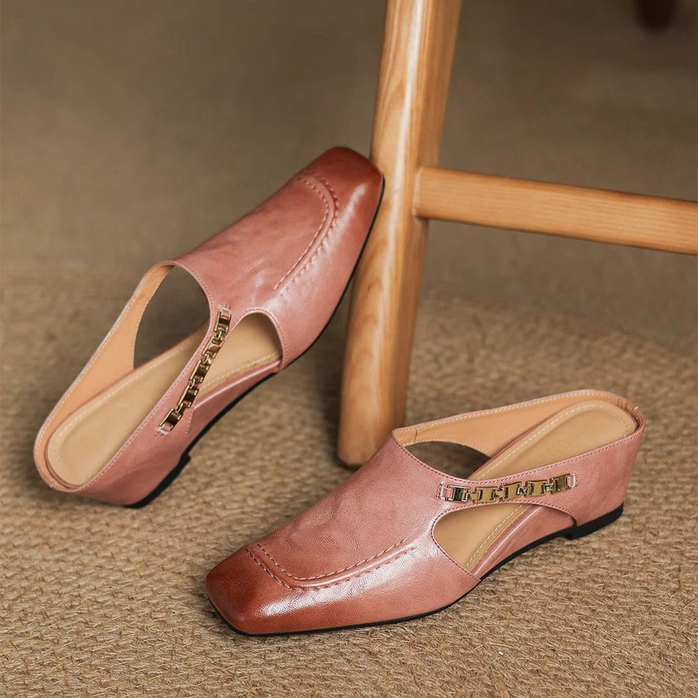 Leren mules Hattie