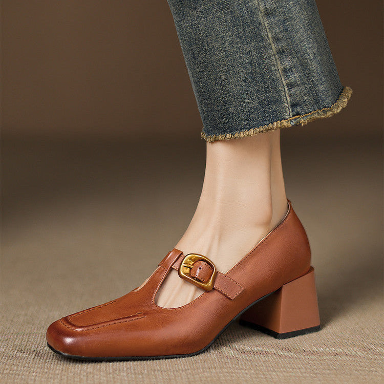 Leren schoenen met hak Marlowe
