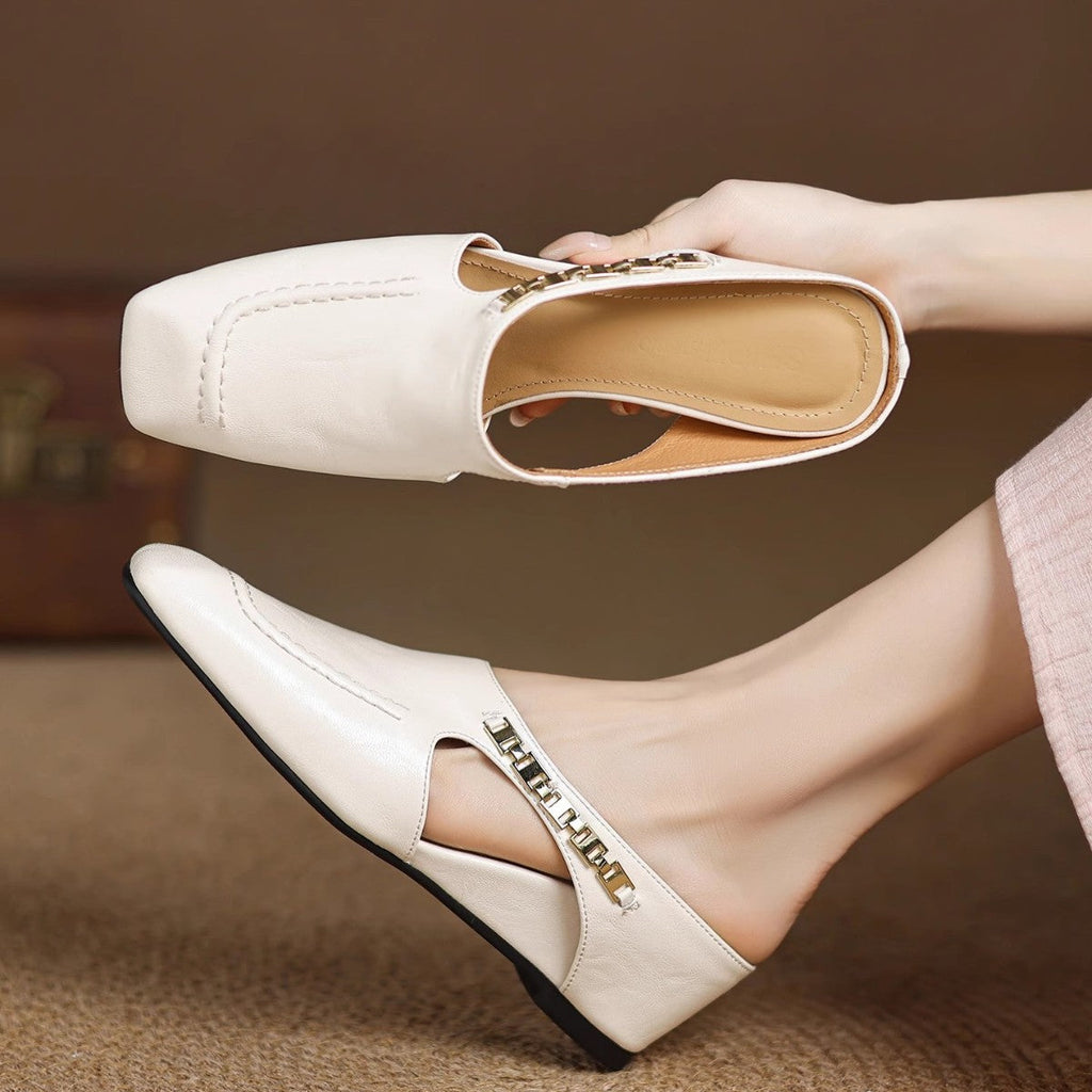 Leren mules Hattie