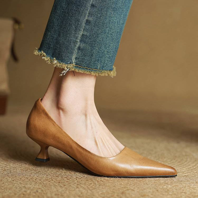 Leren schoenen met hak Hartley
