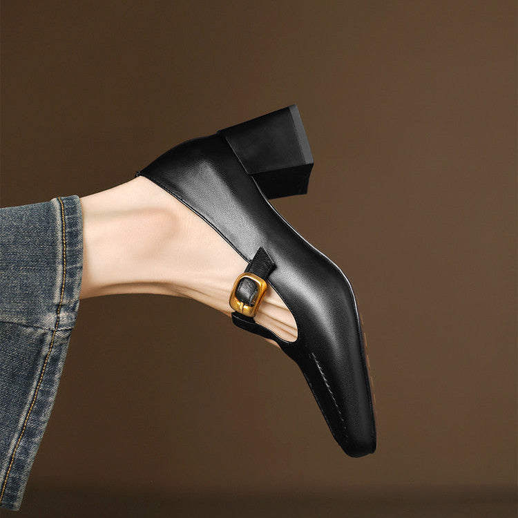 Leren schoenen met hak Marlowe