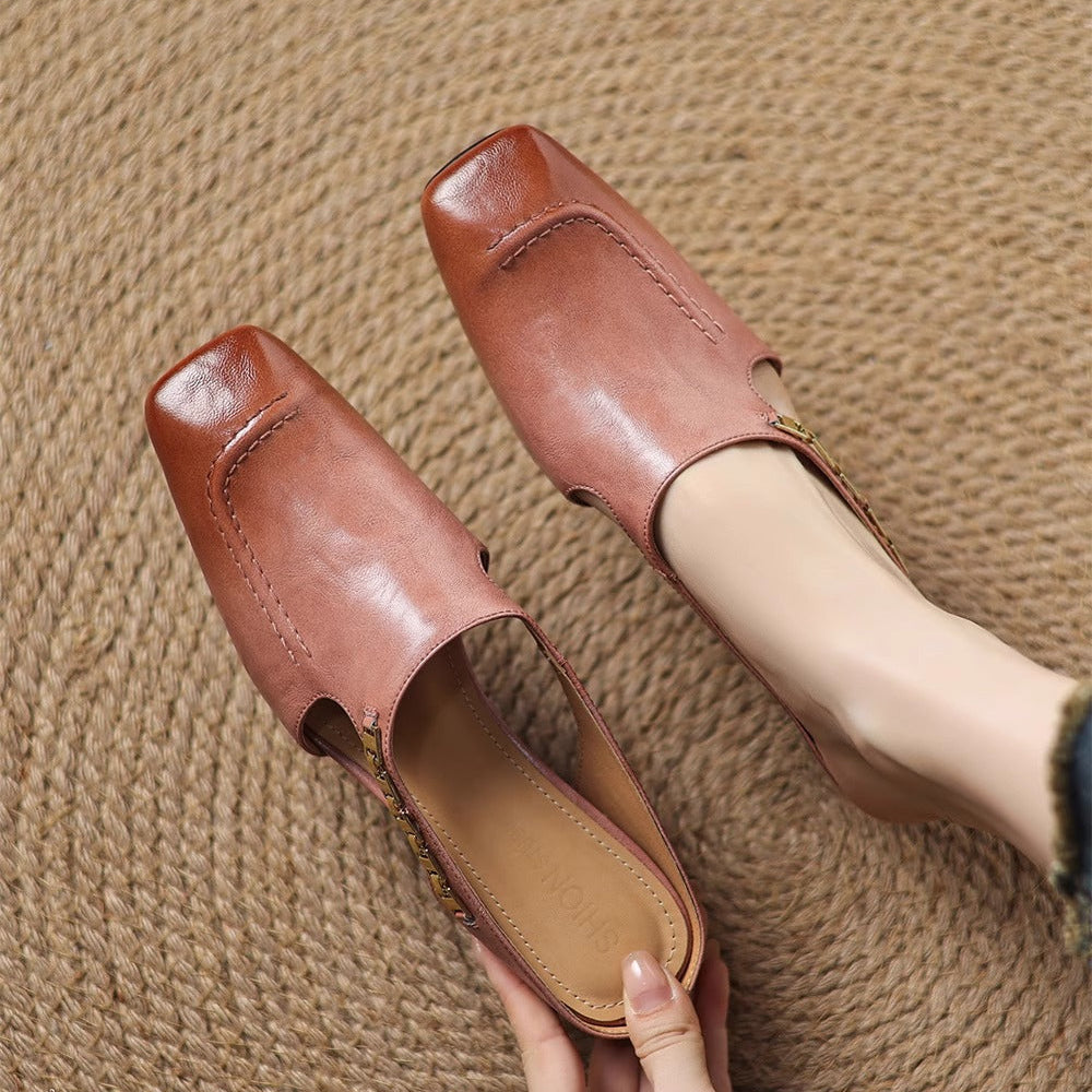 Leren mules Hattie