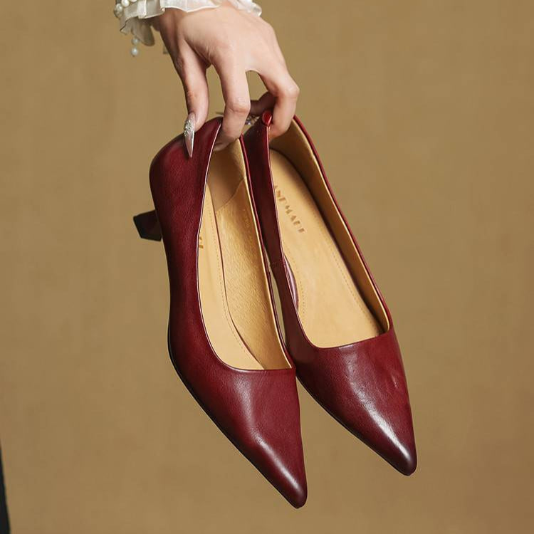 Leren schoenen met hak Hartley