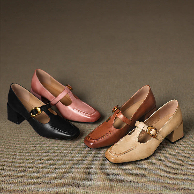 Leren schoenen met hak Marlowe