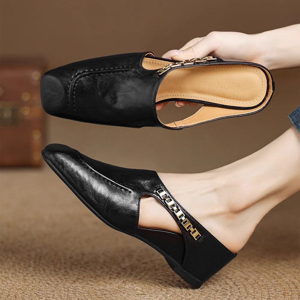 Leren mules Hattie