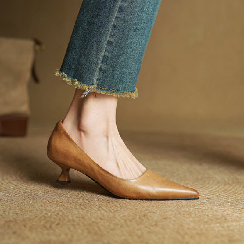 Leren schoenen met hak Noah Sculpted