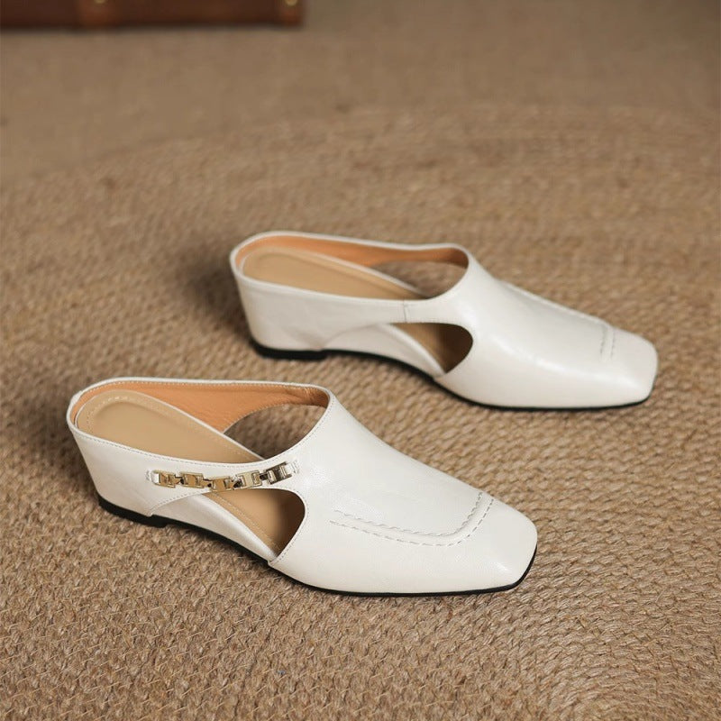 Leren mules Hattie