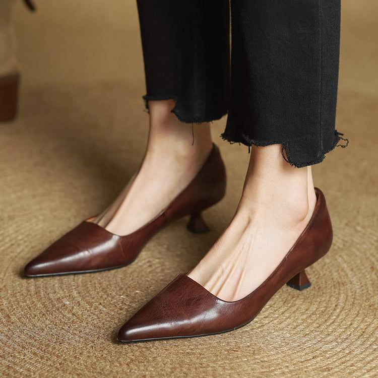 Leren schoenen met hak Hartley