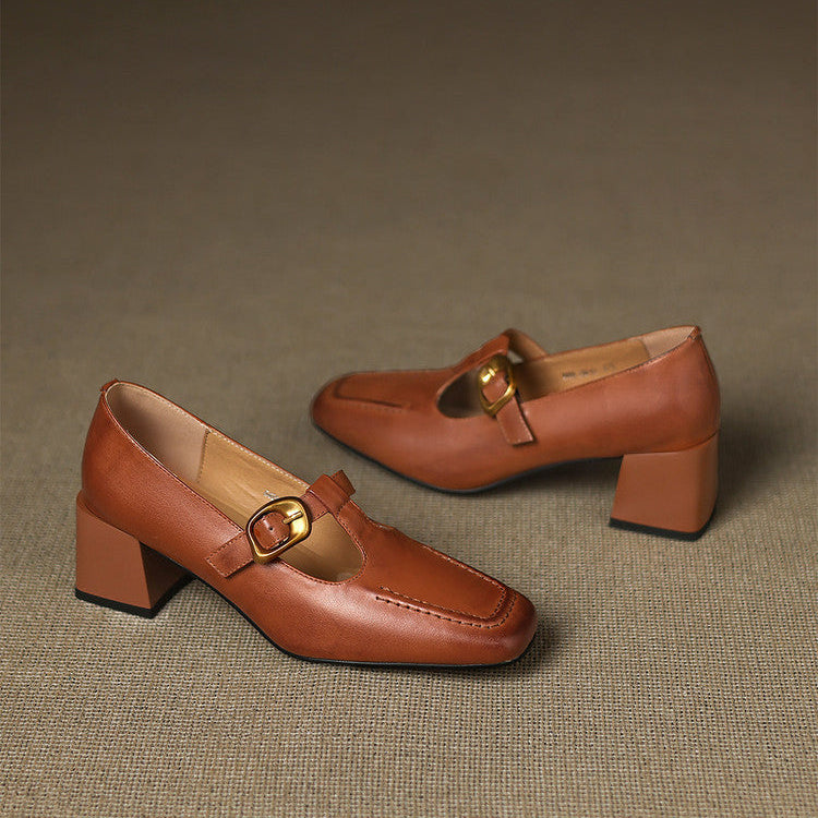 Leren schoenen met hak Marlowe