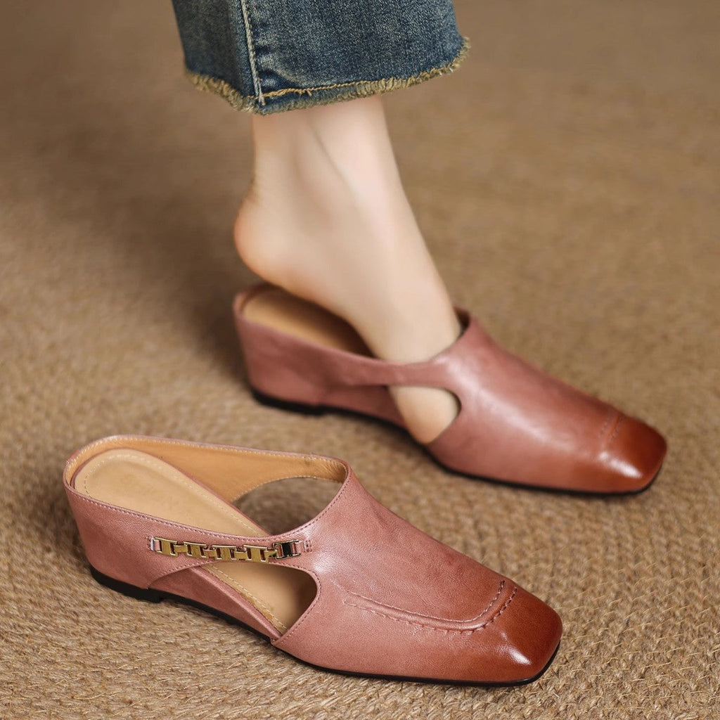 Leren mules Hattie