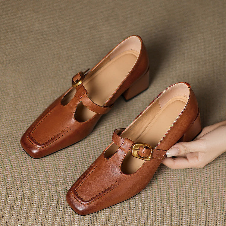Leren schoenen met hak Marlowe