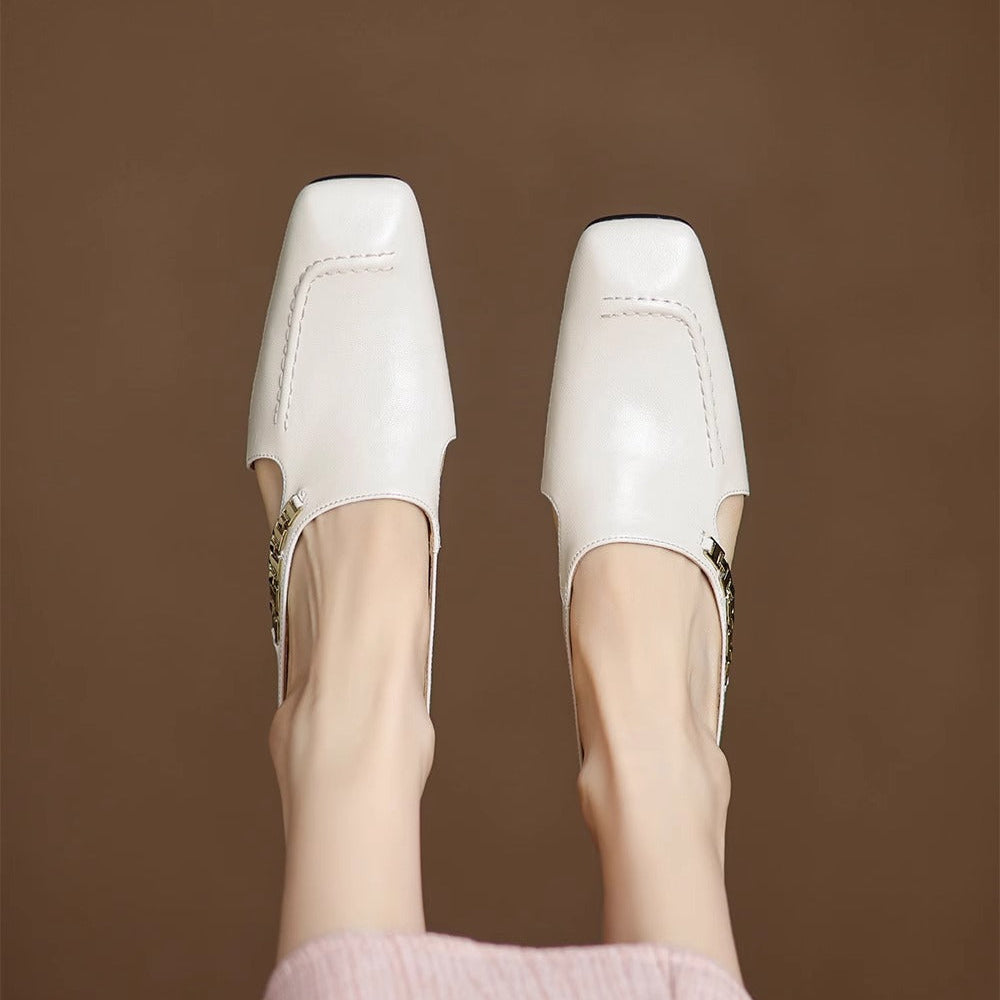 Leren mules Hattie