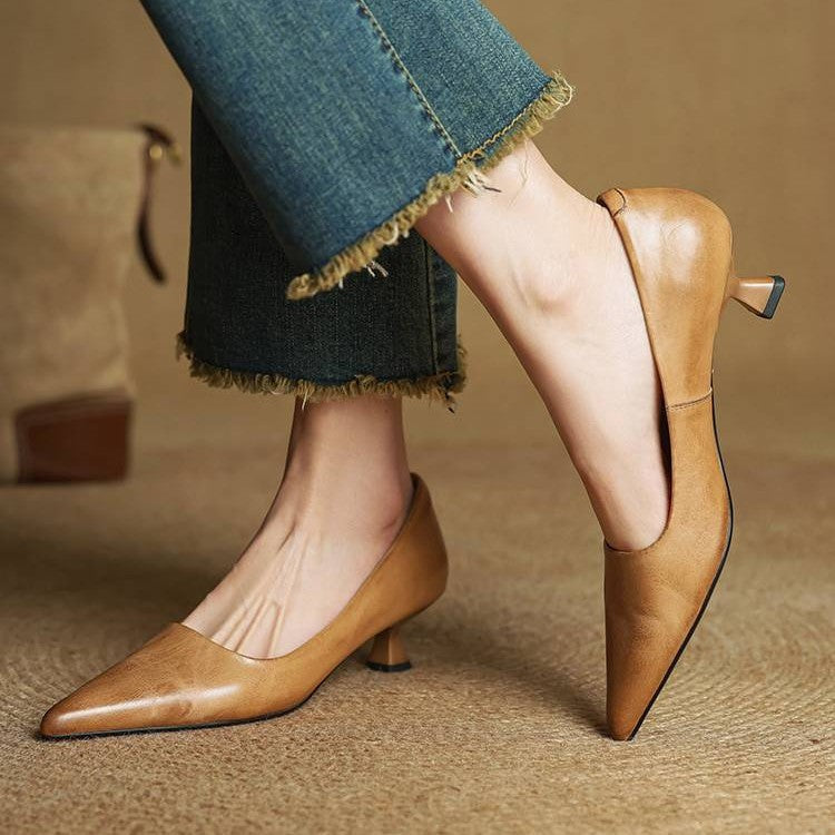 Leren schoenen met hak Noah Sculpted