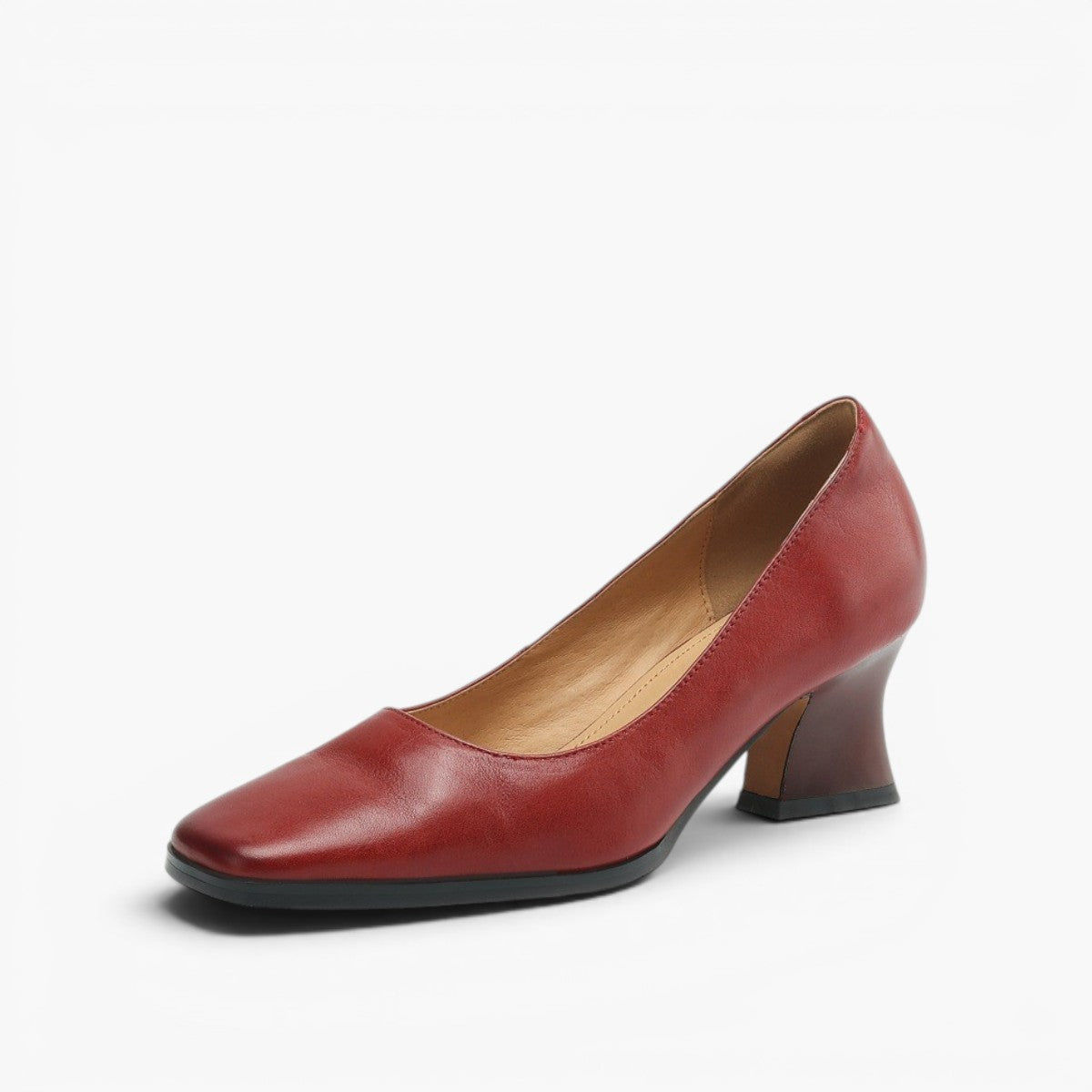 Leren pumps Theo Square-toe