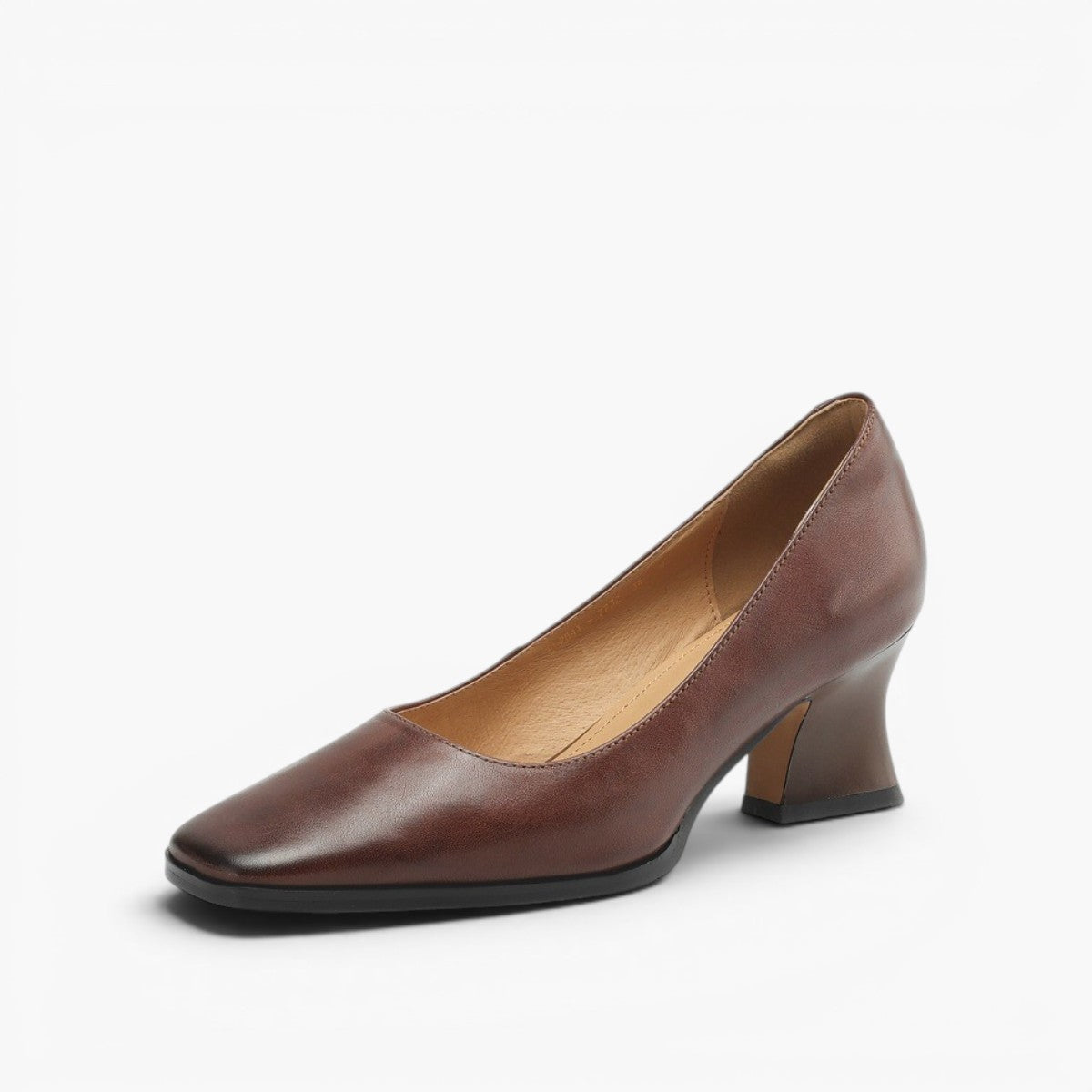 Leren pumps Theo Square-toe