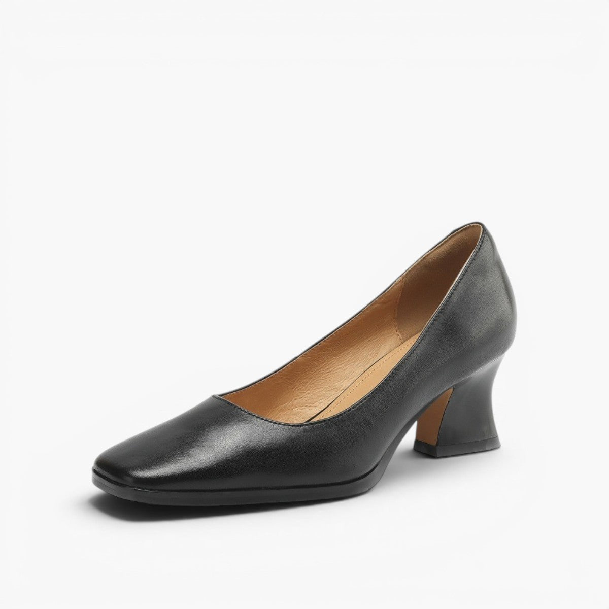 Leren pumps Theo Square-toe