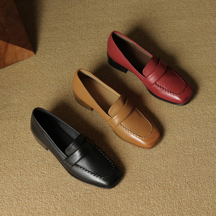 Leren loafers Elsie Square-toe