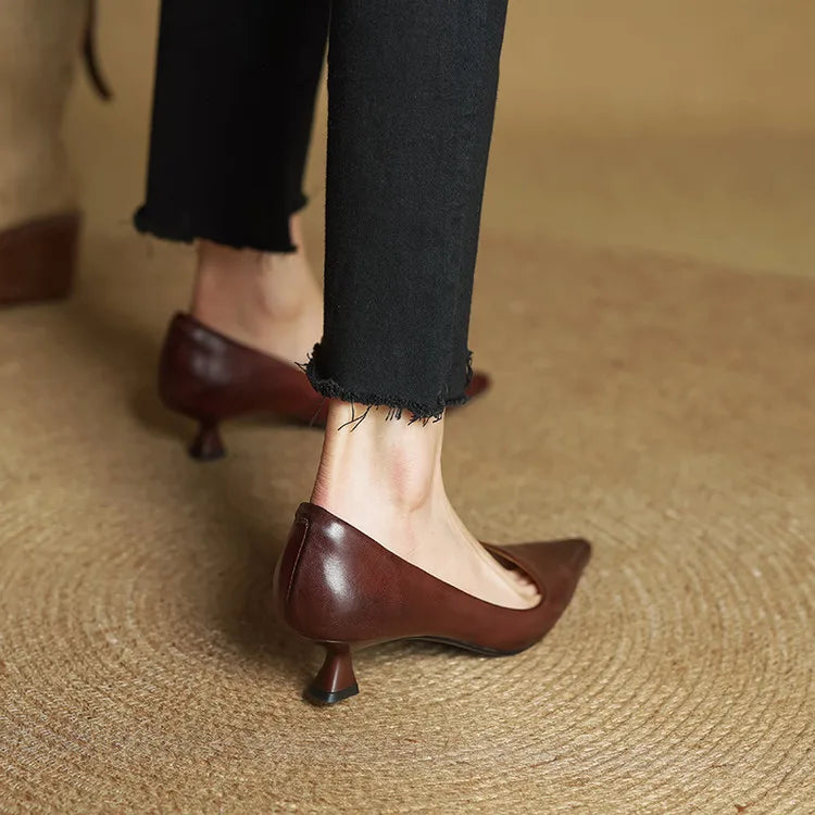 Leren schoenen met hak Hartley