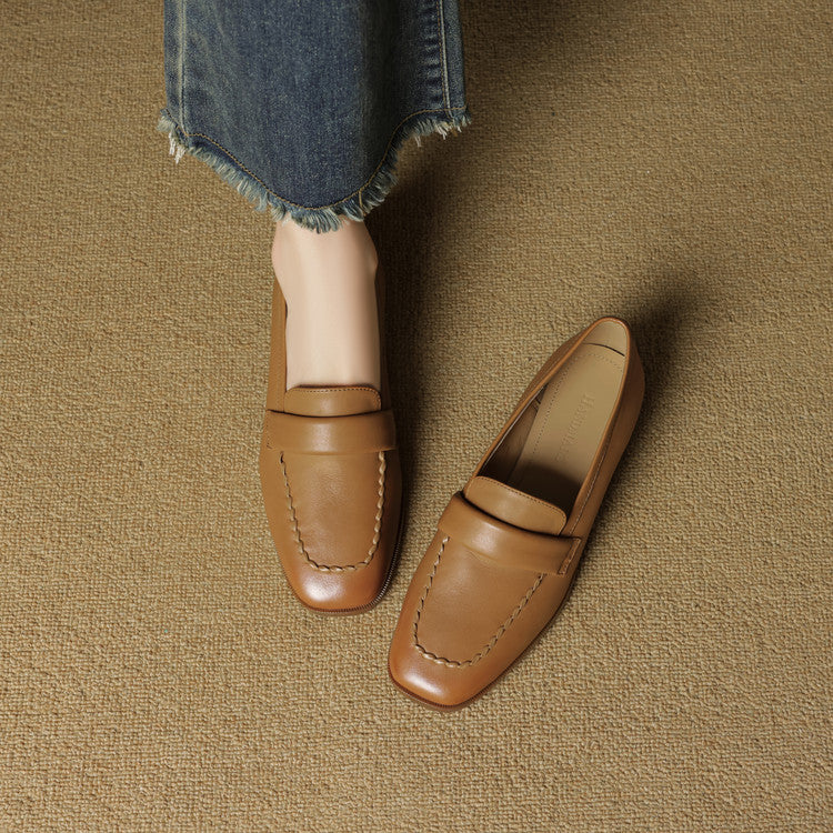 Leren loafers Elsie Square-toe