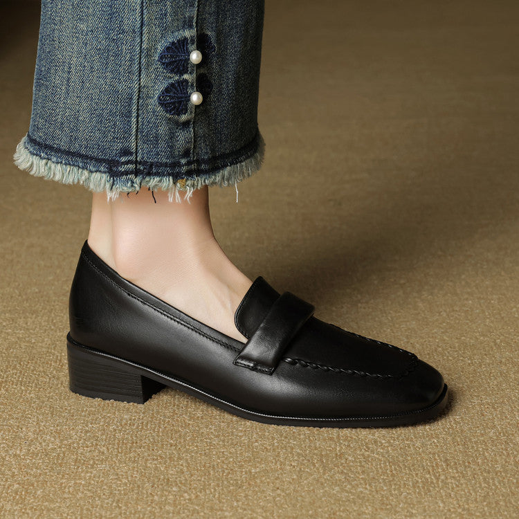 Leren loafers Elsie Square-toe