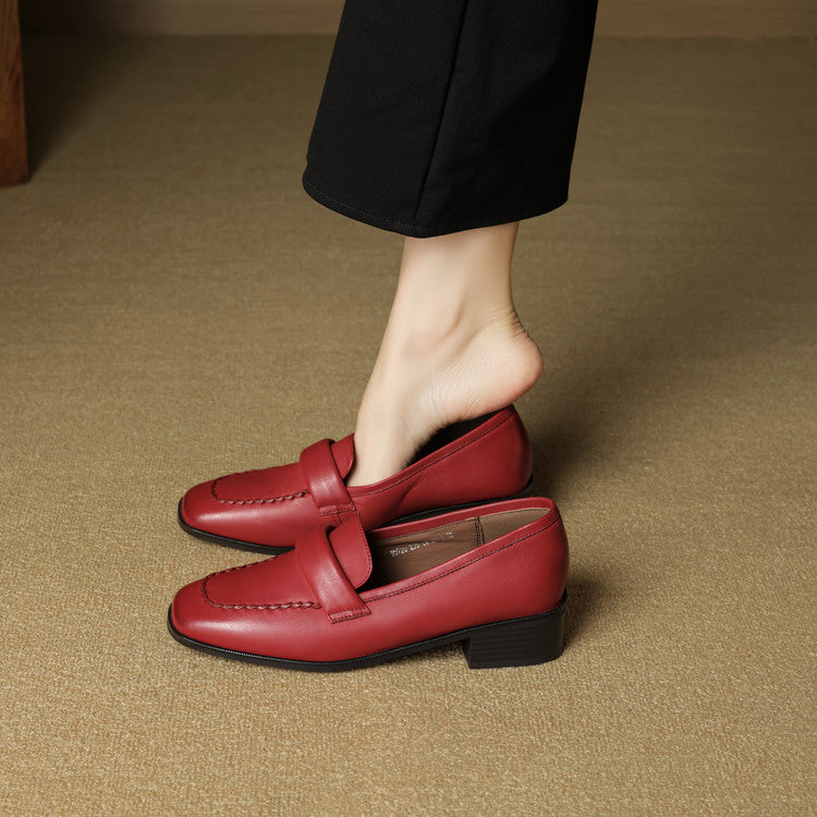 Leren loafers Elsie Square-toe