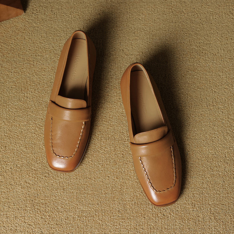 Leren loafers Elsie Square-toe