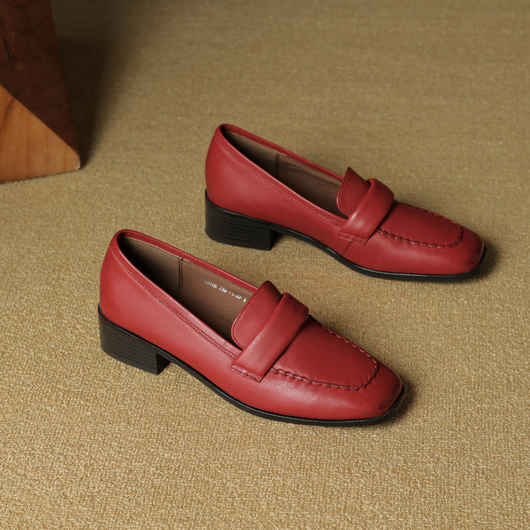 Leren loafers Elsie Square-toe