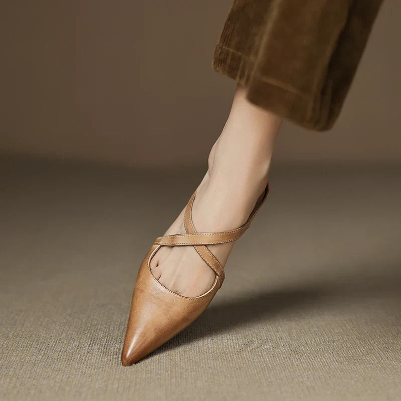 Leren mules Goldie