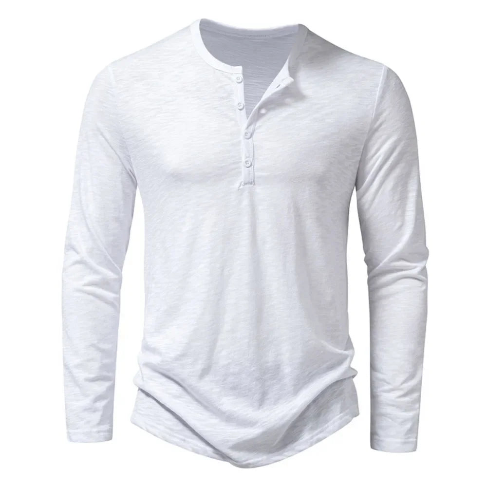 Katoenen henley-shirt Hayden