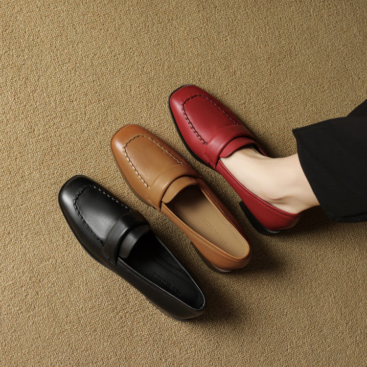 Leren loafers Elsie Square-toe