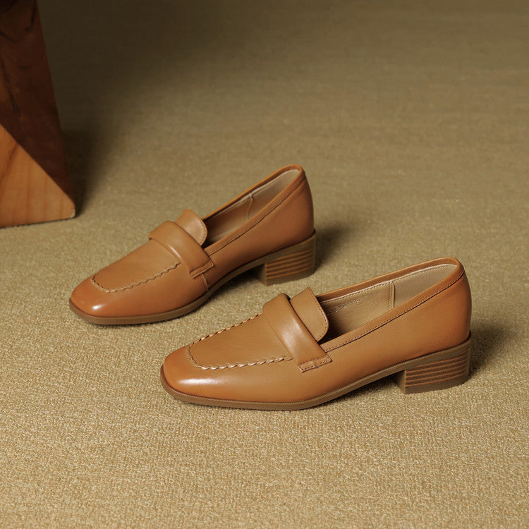 Leren loafers Elsie Square-toe