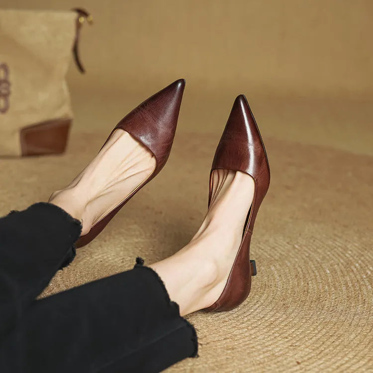 Leren schoenen met hak Hartley