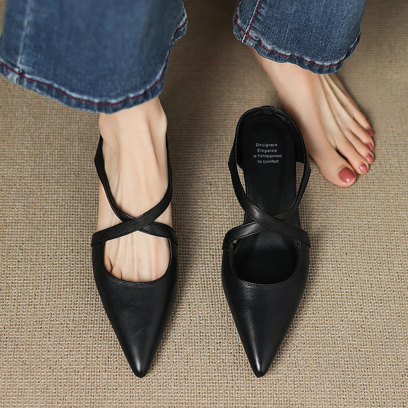 Leren mules Goldie