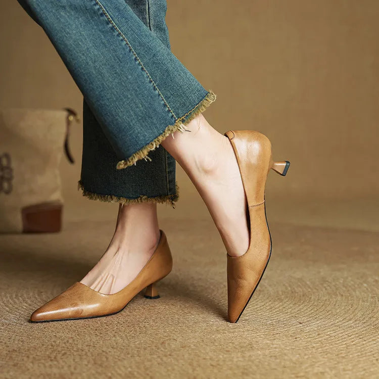 Leren schoenen met hak Hartley