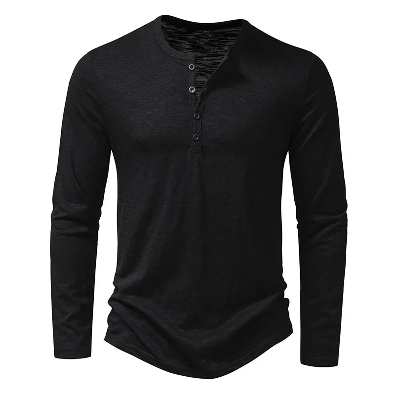 Katoenen henley-shirt Hayden