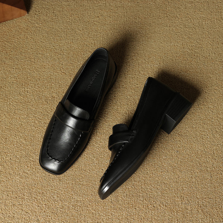 Leren loafers Elsie Square-toe