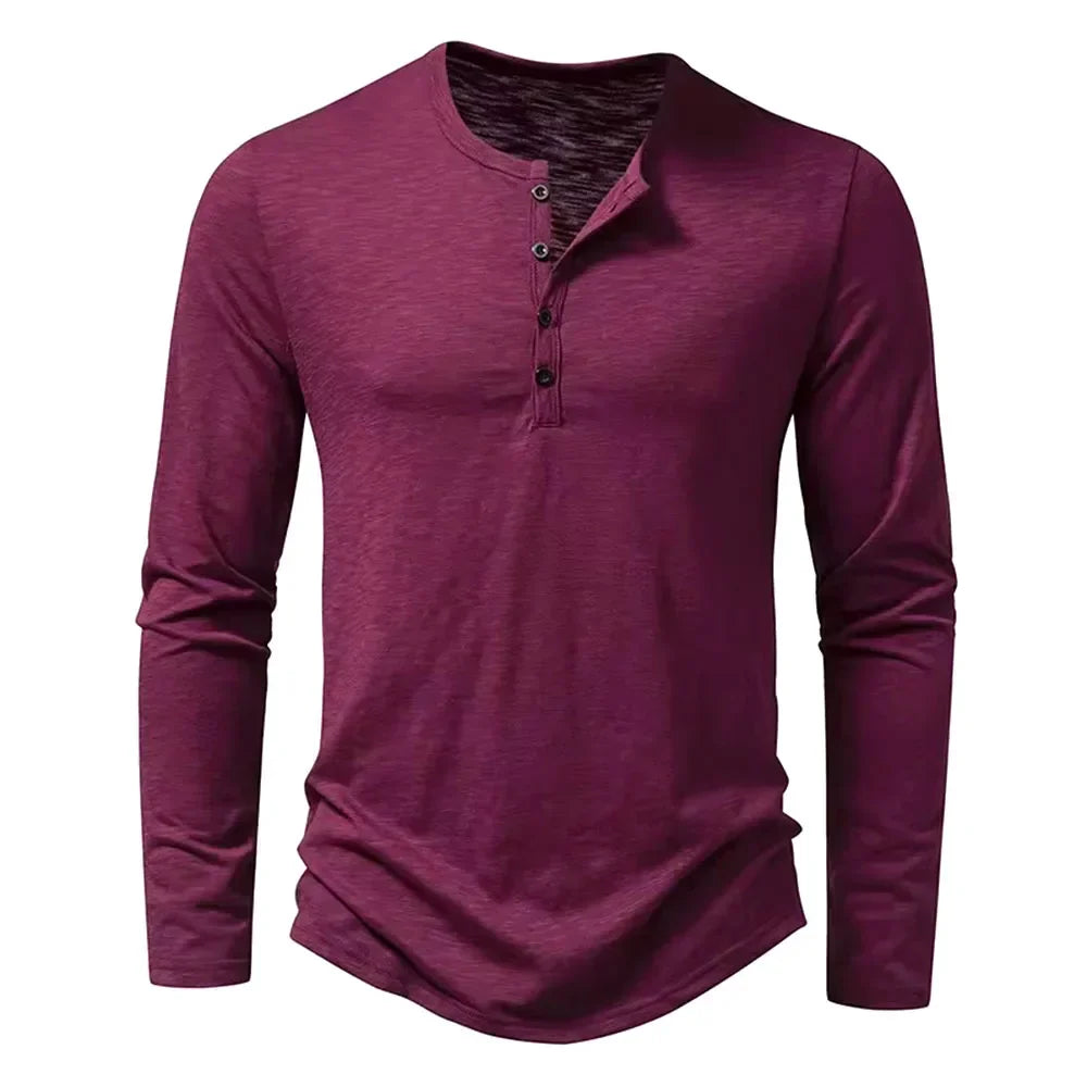 Katoenen henley-shirt Hayden