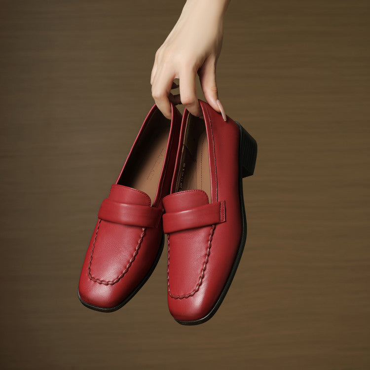Leren loafers Elsie Square-toe