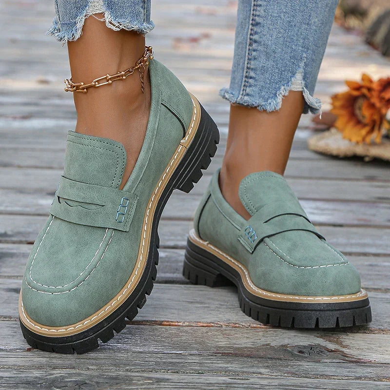 Suède loafers met plateauzool Bromley