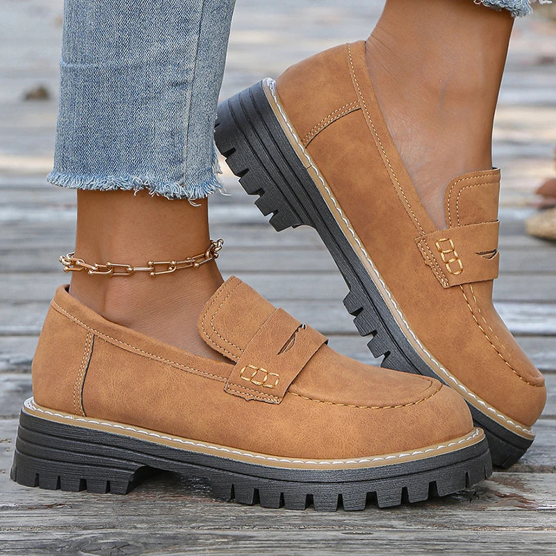 Suède loafers met plateauzool Bromley